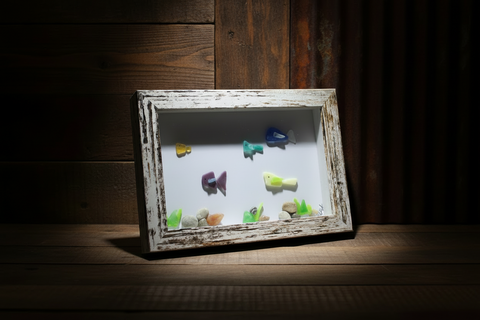 Rustic School of Fish Sea Glass Art by Art by Amy