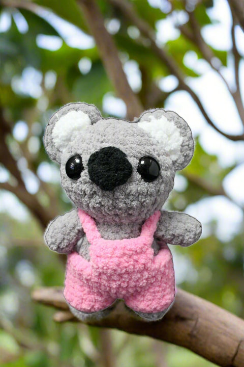 Plush Koala in Pink Overalls by Pillows and Plush