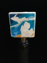 Load image into Gallery viewer, MI Beach Background Wine Stopper by Ravaged Barn
