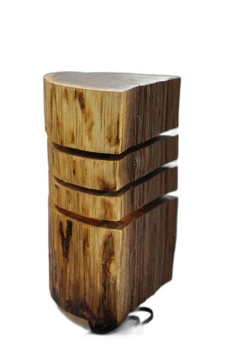 Finished Rustic Log Creations Bark Edge Split Glow Lamp