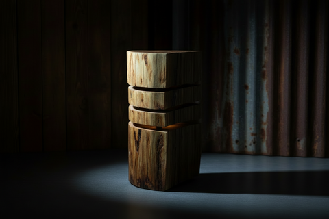 Finished Rustic Log Creations Bark Edge Split Glow Lamp