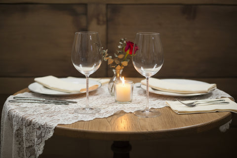 Set of Sophisticated Wine Glasses with Crystal Filled Rose Quartz Stems