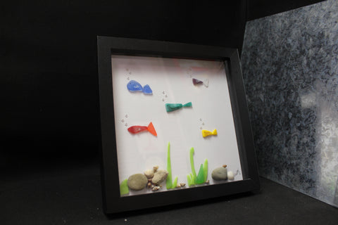 Colorful Sea Glass Fish Underwater Scene by Art by Amy