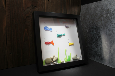 Colorful Sea Glass Fish Underwater Scene by Art by Amy