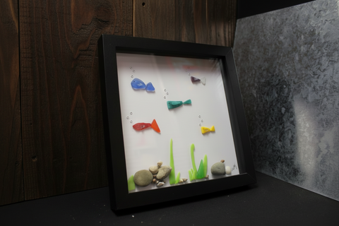 Colorful Sea Glass Fish Underwater Scene by Art by Amy