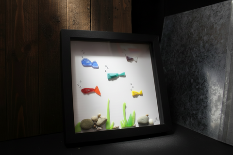 Colorful Sea Glass Fish Underwater Scene by Art by Amy