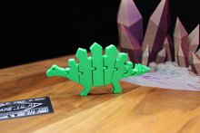 Load image into Gallery viewer, 3-D Printed Green Stegosaurus Flexi Animal by AMLinspirations
