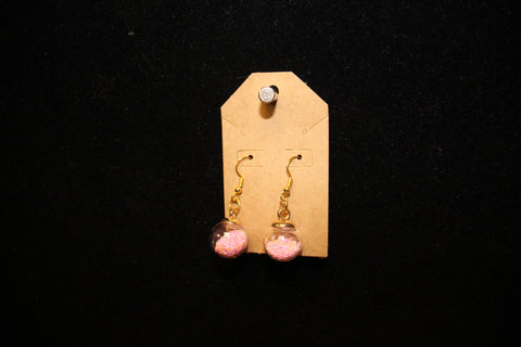 Pink Star Ornament Dangle Earrings by Denise Milton