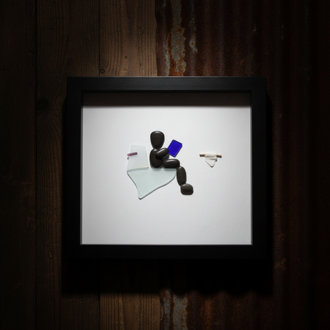 Pebble Stone Bathroom Shadow Box Art by Art by Amy