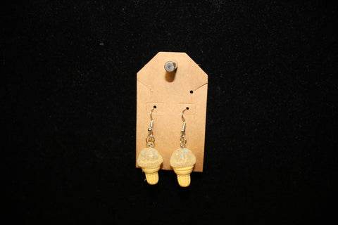 Vanilla Ice Cream Cone Dangle Earring by Denise Milton