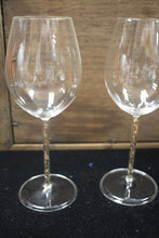 Load image into Gallery viewer, Set of Sophisticated Wine Glasses with Crystal Filled Tiger Eye Stems
