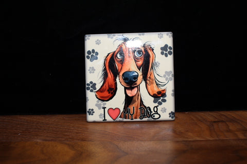 I Love My Dog Coaster by June Bugs