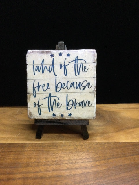 Land of the Free Tile w/ Easel by Ravaged Barn