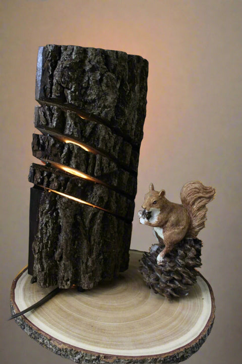 Squirrel Pinecone Lamp -

Rustic Log Creations