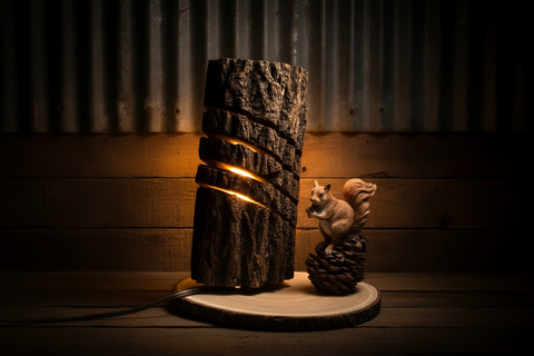 Squirrel Pinecone Lamp -

Rustic Log Creations