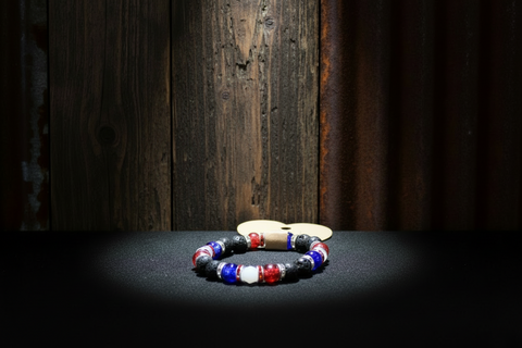 Red White Blue Patriotic Beaded Bracelet