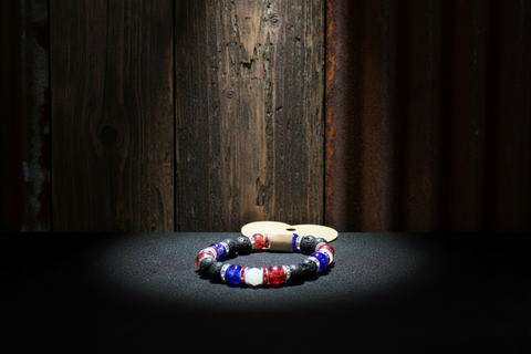 Red White Blue Patriotic Beaded Bracelet