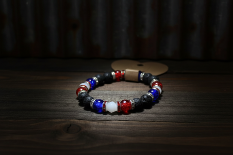 Red White Blue Patriotic Beaded Bracelet