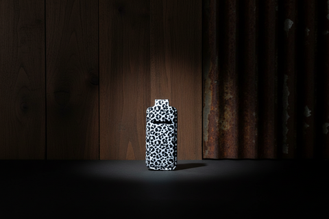 Black and White Cheetah Print Lip Balm Keychain by Almosta Bee Farm