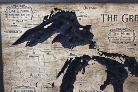Great Lakes Laser-Cut Wall Art – 24" × 18"