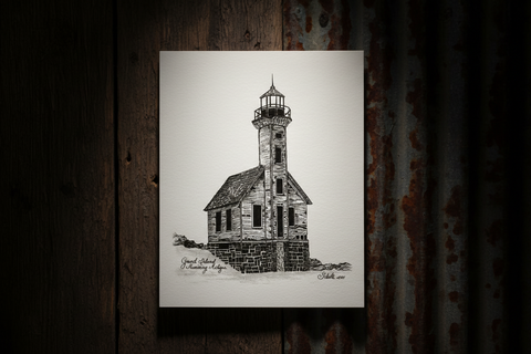 Grand Island Lighthouse Card by Studio in the Pines
