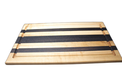 Mike Powers Wide Stripe Maple and Wenge Cutting Board 20x12
