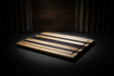 Mike Powers Wide Stripe Maple and Wenge Cutting Board 20x12