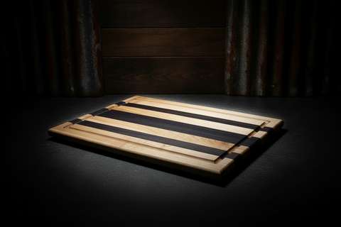 Mike Powers Wide Stripe Maple and Wenge Cutting Board 20x12
