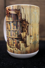 Load image into Gallery viewer, Wall of Books 15 oz Coffee Mug by June Bugs
