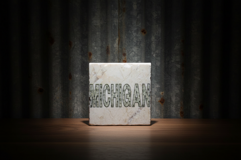 Petoskey Michigan Tile Coaster by Ravaged Barn