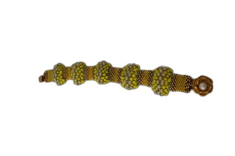 Yellow Burst Beaded  Outrageously Millie Bracelets & Bangles