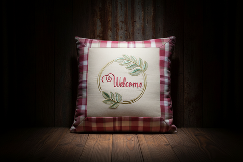 18x18 Welcome Pillow by Suki B's Creations