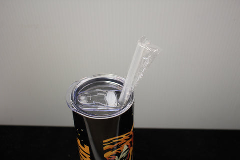 "Stainless Steel Insulated Tumbler with Tiger Design, 'Savage Armada' Text, and