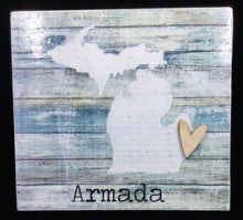 Load image into Gallery viewer, Armada Wood Sign 6&quot; x 6&quot; by Ravaged Barn
