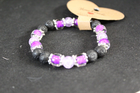 Purple Diffuser Beaded Bracelet Medium