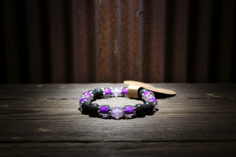 Purple Diffuser Beaded Bracelet Medium