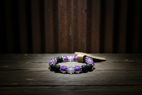 Purple Diffuser Beaded Bracelet Medium