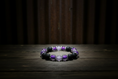 Purple Diffuser Beaded Bracelet Medium