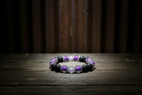 Purple Diffuser Beaded Bracelet Medium