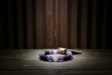 Purple Diffuser Beaded Bracelet Medium