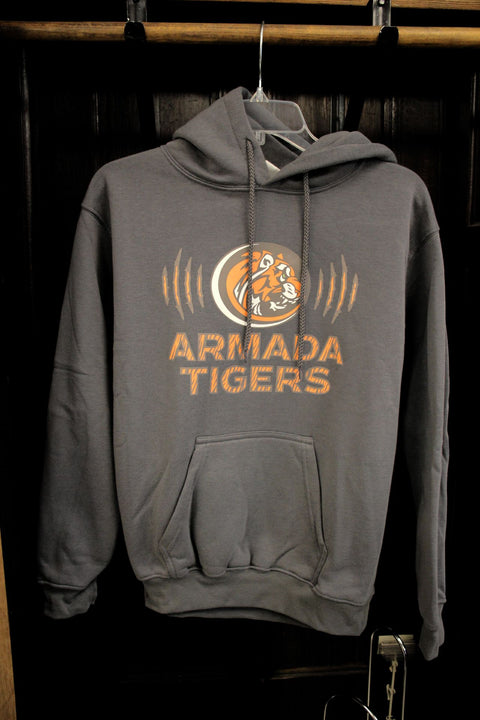 Armada Tiger Claws Design Charcoal Hoodie