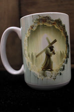 Load image into Gallery viewer, Jesus Carrying Crucifex 15 oz Coffee Mug by June Bugs
