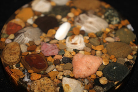 MI Beachrocks 2 Resin and Cork Coaster