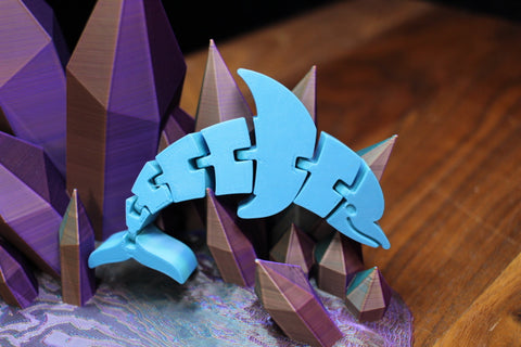 3-D Printed Blue Dolphin Flexi Animal by AMLinspirations