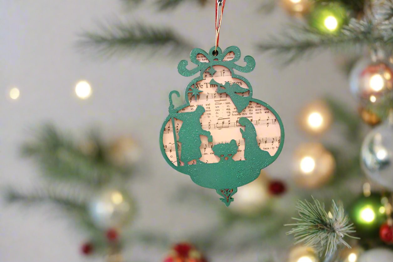 We Three Kings Green Ornament by Sheri Gulla