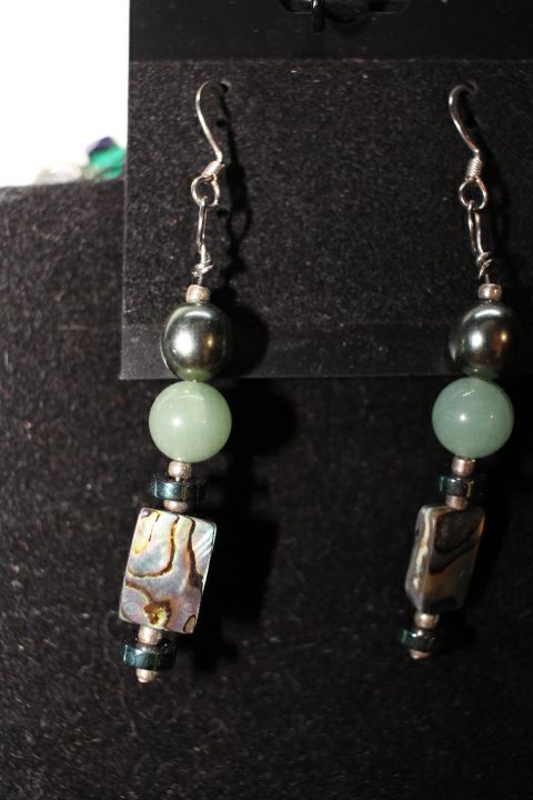 12" Abalone Necklace w/ Hand Clasp & Earrings Set by Outrageously Millie