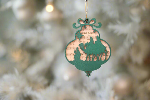 Silent Night Green Ornament by Sheri Gulla