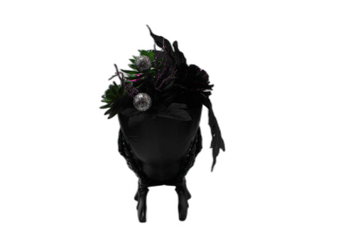 Gothic Skull Halloween Planter Décor