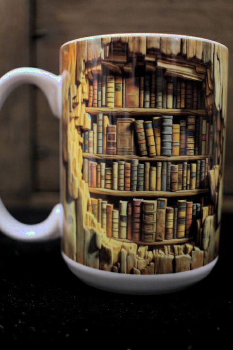 Wall of Books 15 oz Coffee Mug by June Bugs