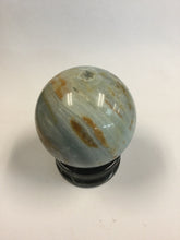 Load image into Gallery viewer, 62mm Caribbean Blue Calcite Sphere by Pirate Booty and Crystal Treasures
